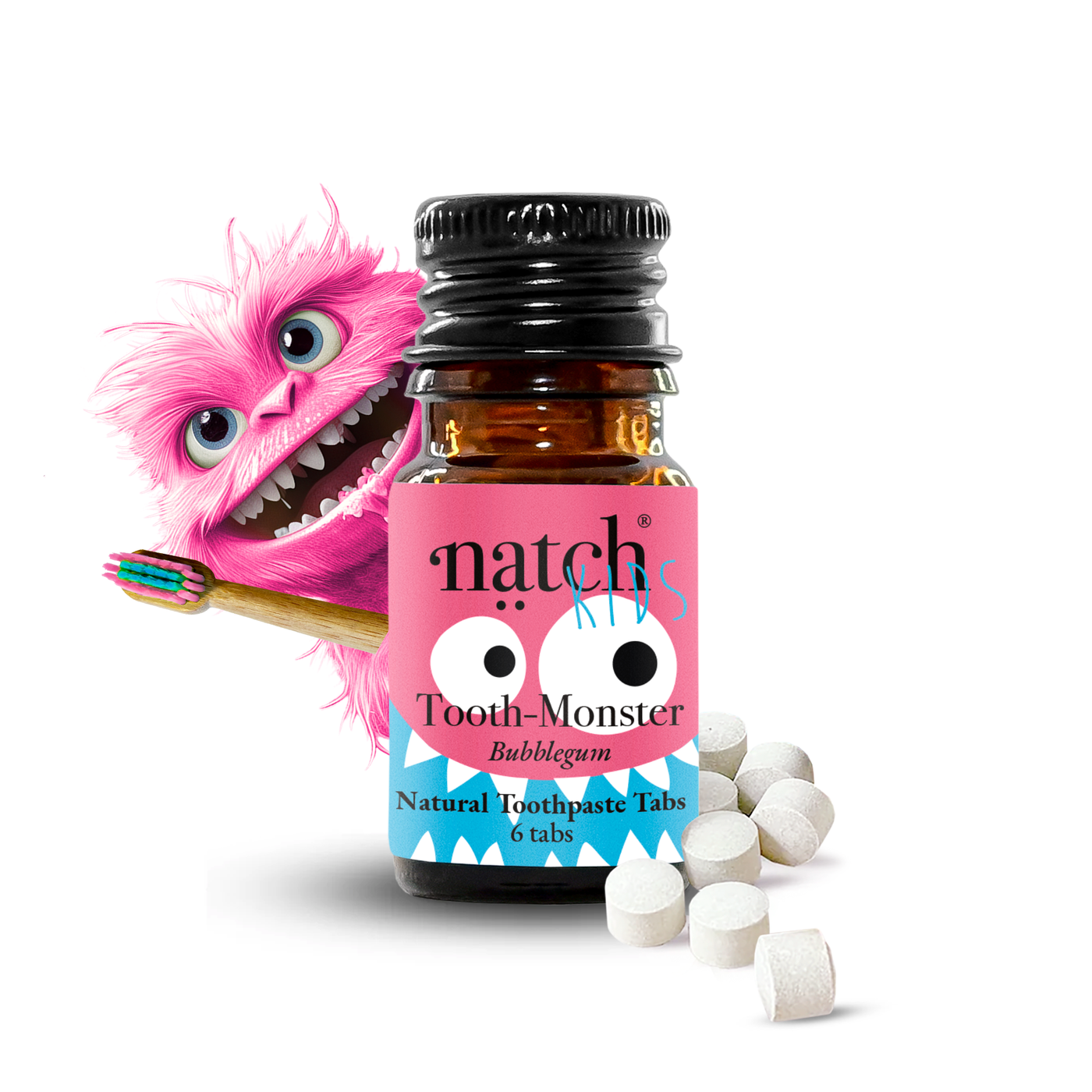 Tooth Monster Bubblegum Tabs Mini Bottle