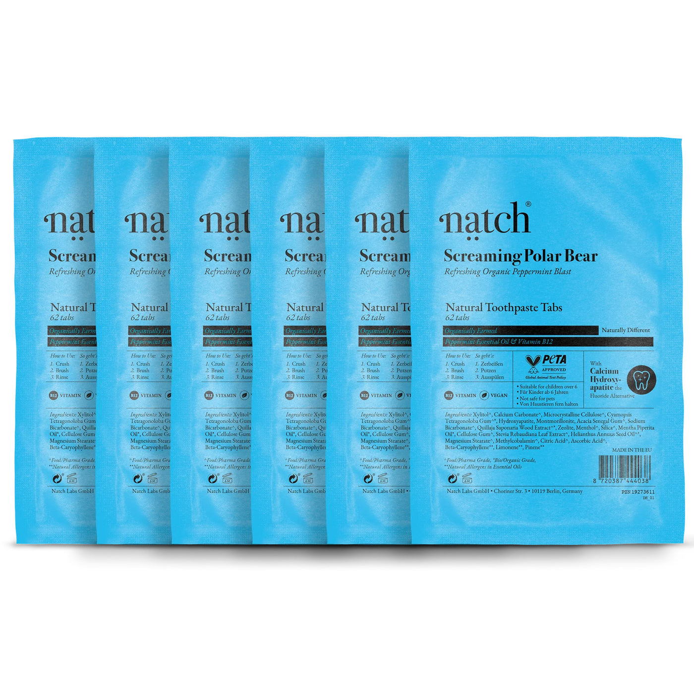 Natch •• Natural Toothpaste Tablets - Screaming Polar Bear 6-Monat ...