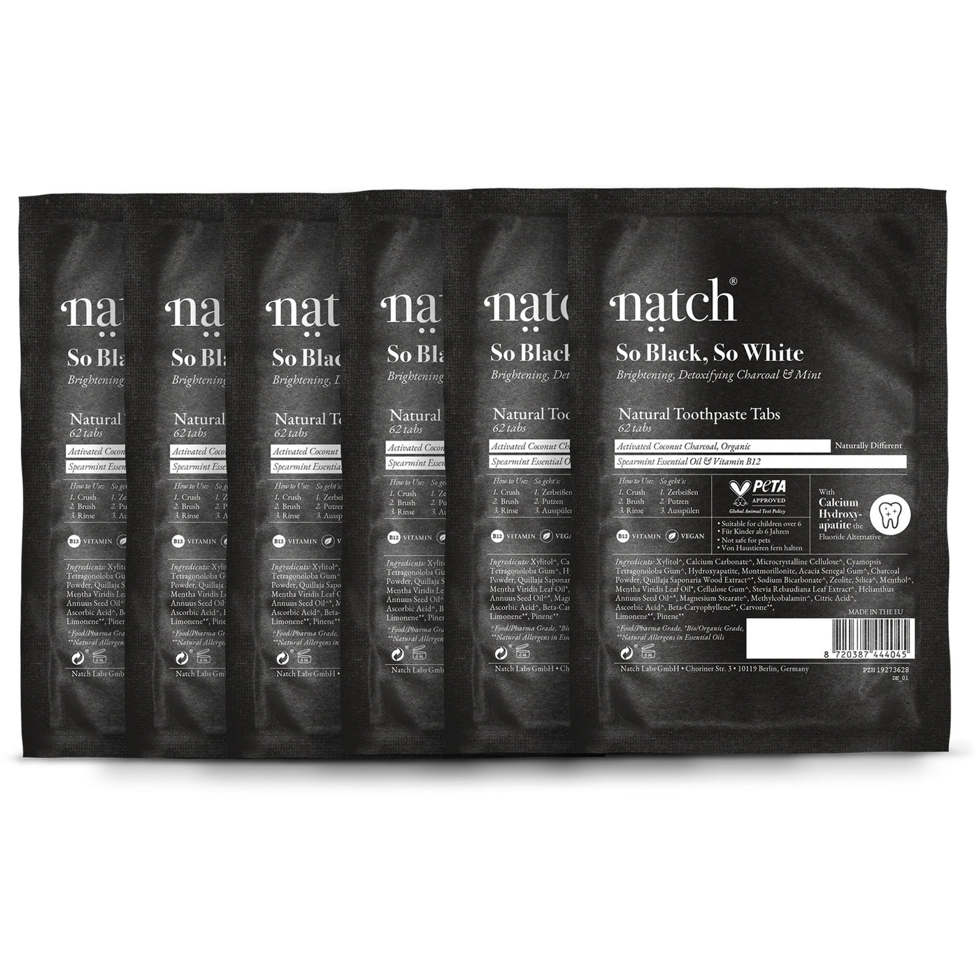 Natch •• Natural Toothpaste Tablets - So Black, So White 6-Month Refill ...