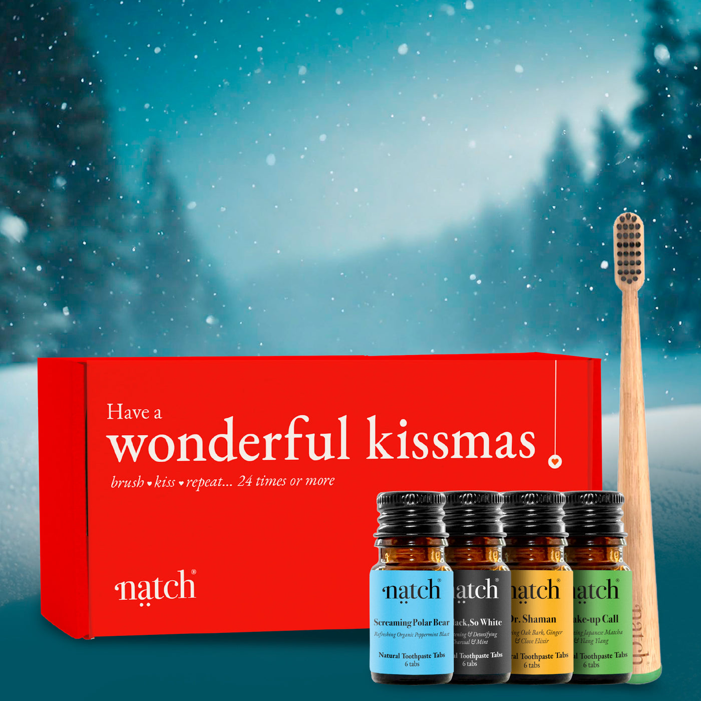 Smile High Gift Set - Mini Travel Size Toothpaste + Brush Christmas Edition