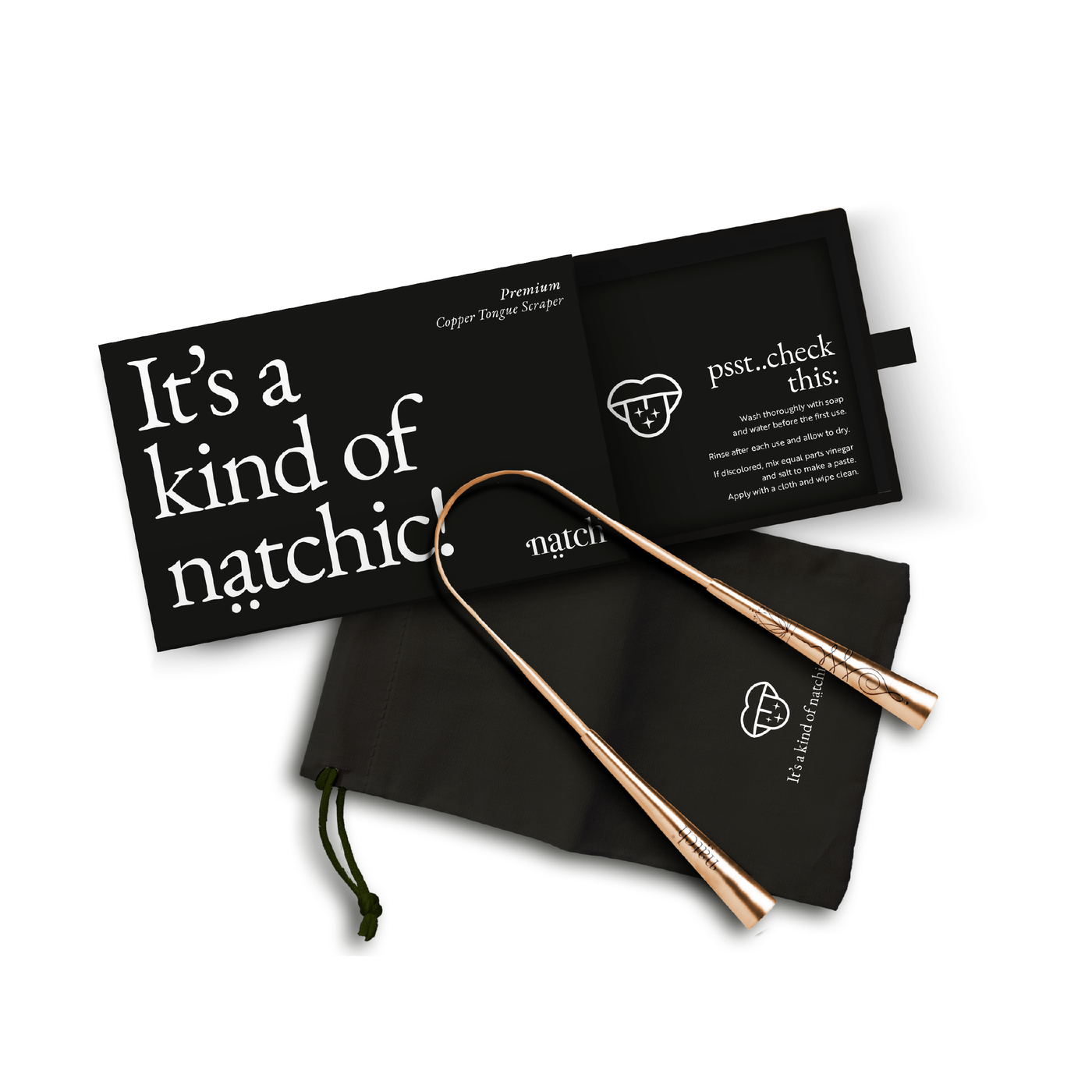 Natchic - Premium Copper Tongue Scraper