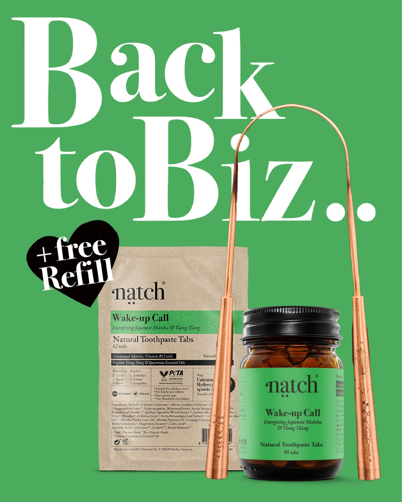 Back to Biz Bundle – Wake-up Call, Refill & Tongue Scraper - Natch Labs