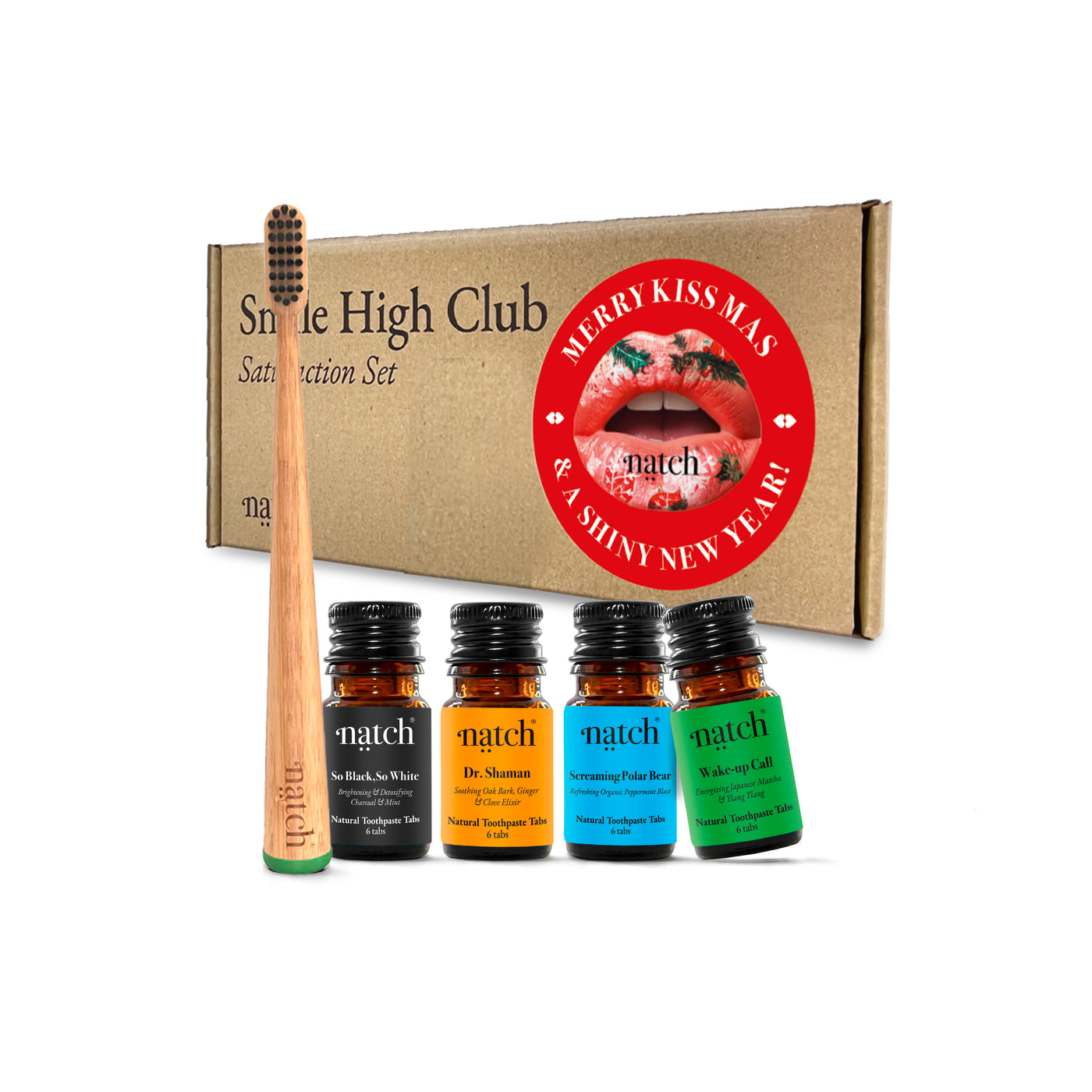 Smile High Gift Set - Mini Travel Size Toothpaste + Brush (Christmas Edition)